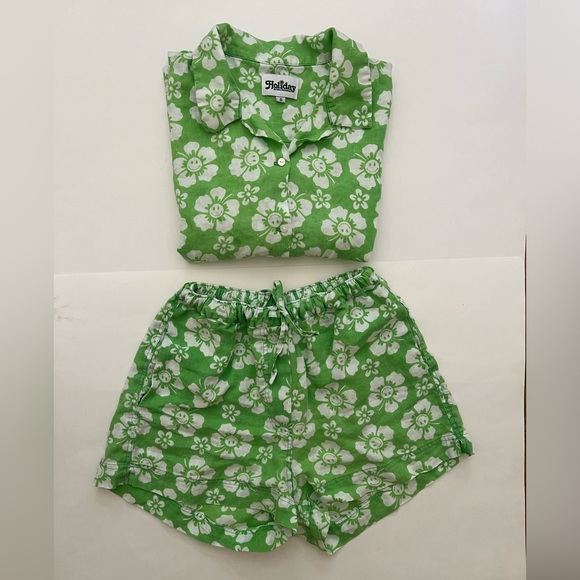 Holiday the Label green floral short set - Picture 5 of 13